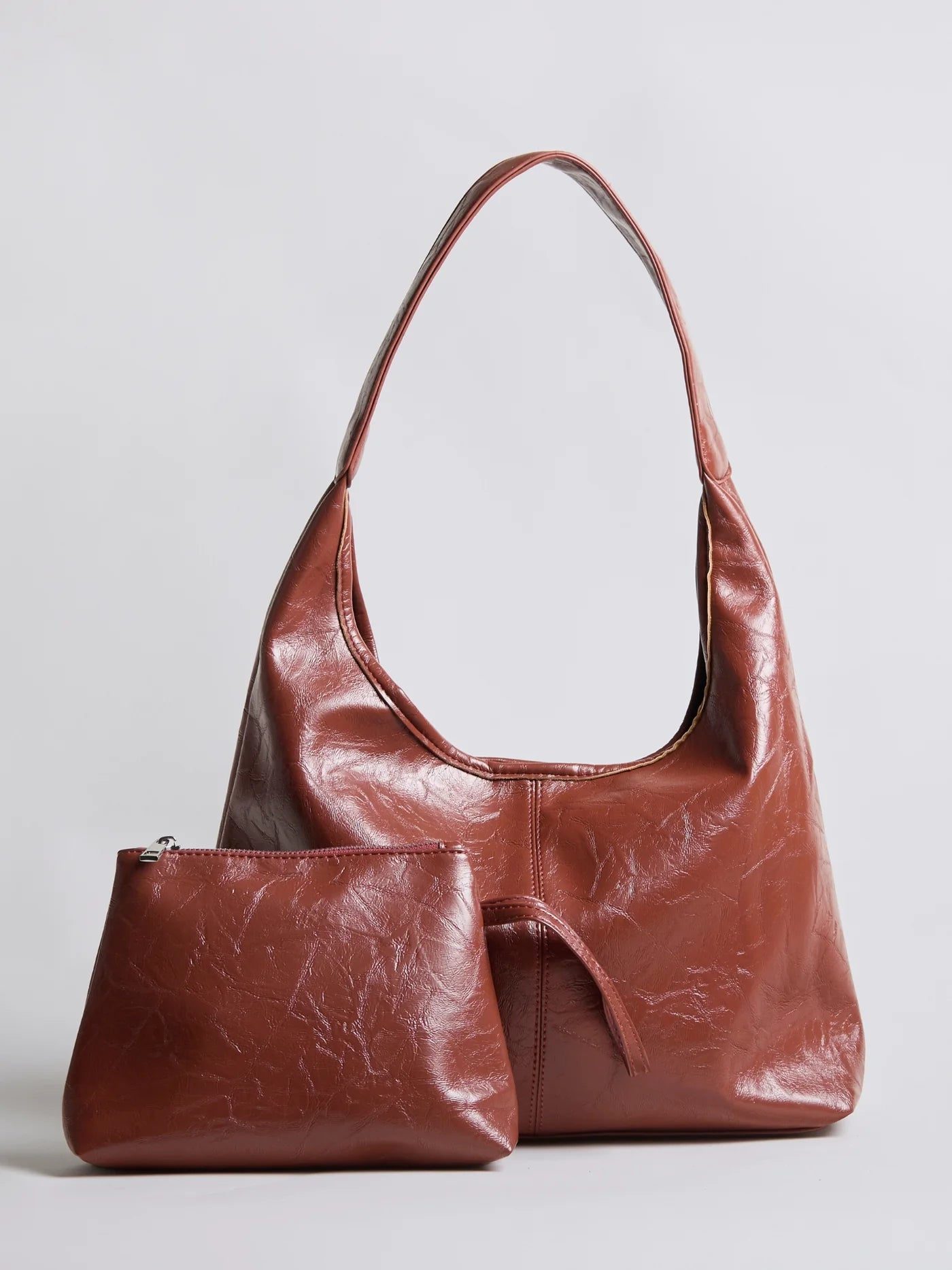 Vellicia Distressed Leather Hobo Bag