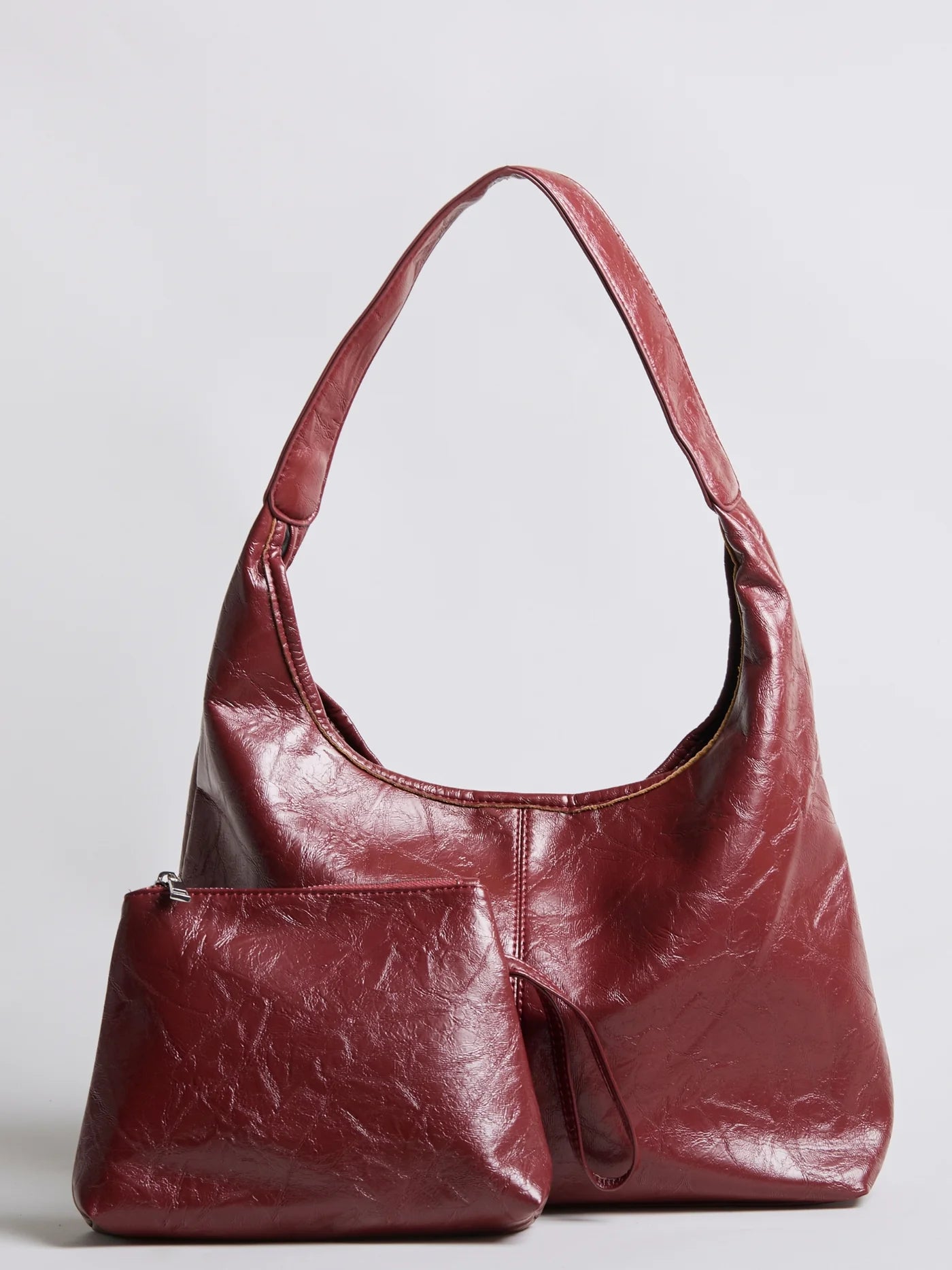 Vellicia Distressed Leather Hobo Bag