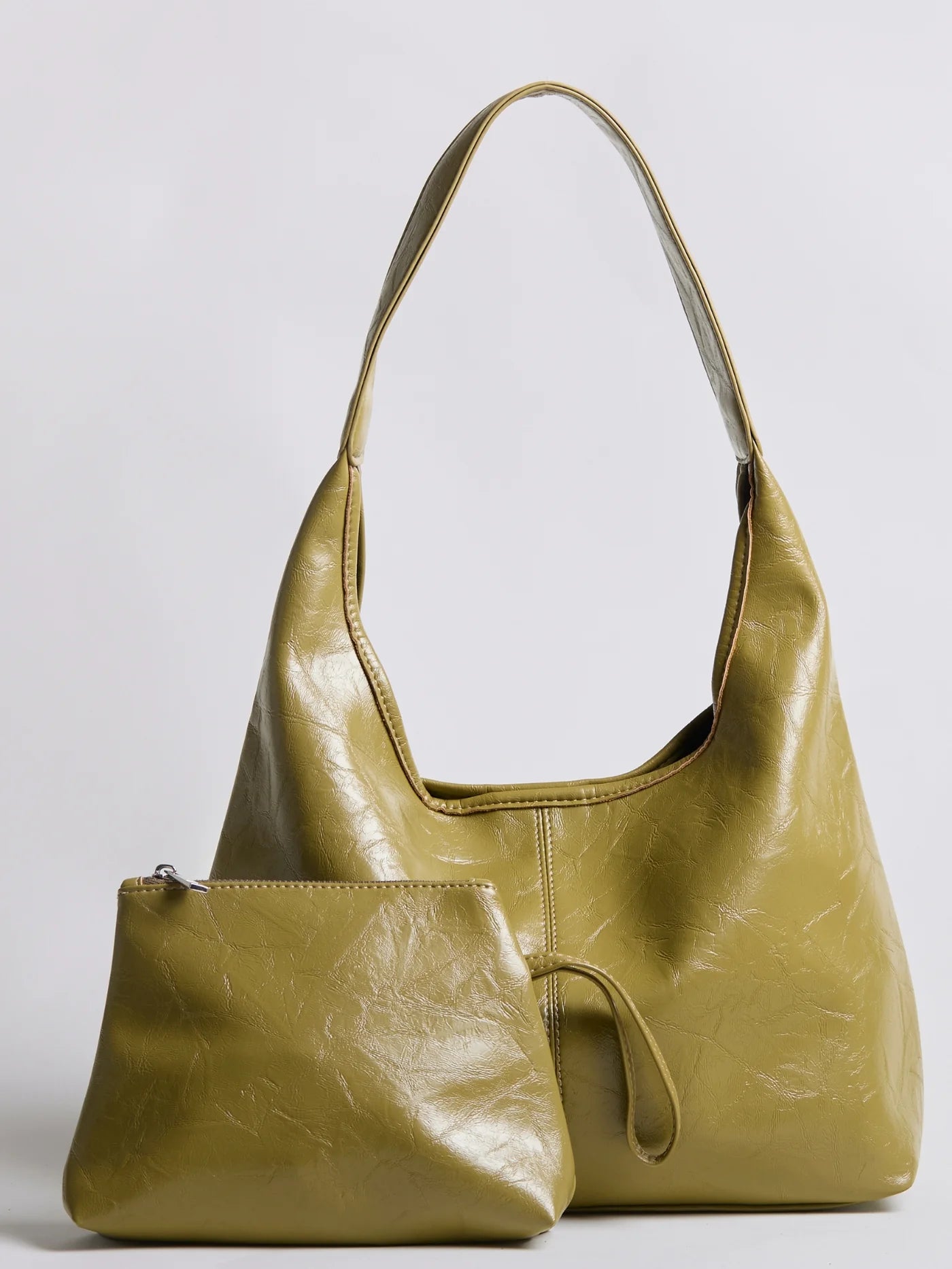 Vellicia Distressed Leather Hobo Bag